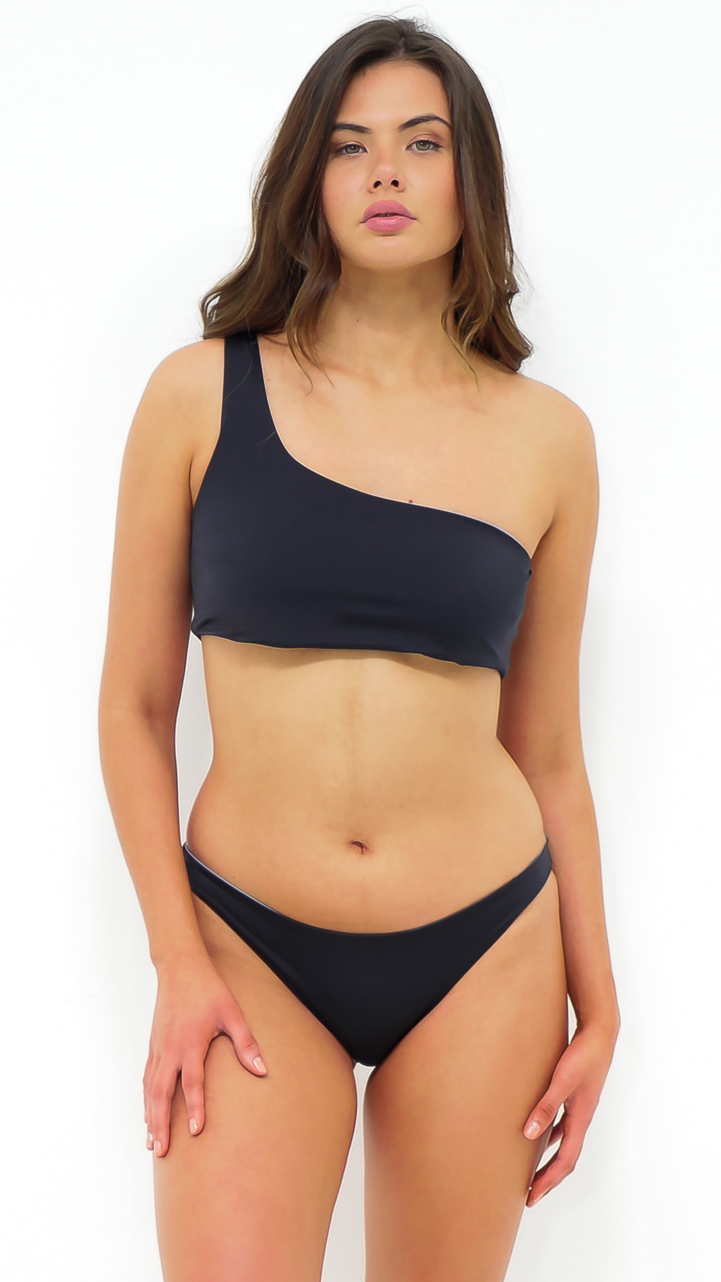 AURA | Reversible Top in Noir & Steel - NANKU SWIMWEAR