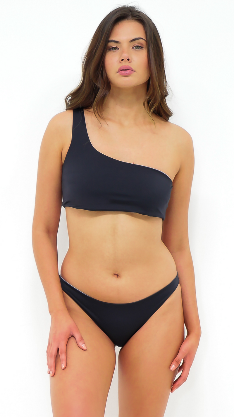 CLASSIC | Reversible Bottom in Noir & Steel - NANKU SWIMWEAR