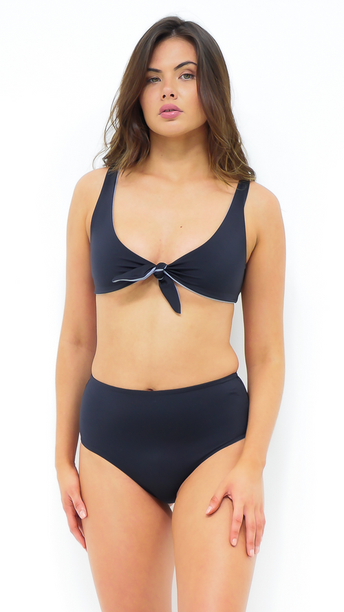 ENYA | Reversible Top in Noir & Steel - NANKU SWIMWEAR