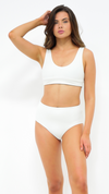 VORA | Reversible Top in Crema & Olive - NANKU SWIMWEAR